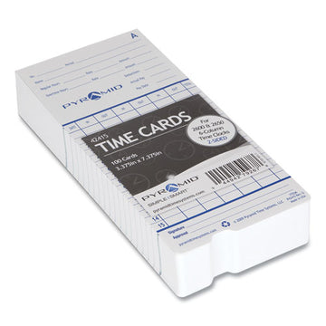 Pyramid Technologies Time Clock Cards For Pyramid Technologies 2000-6000, Two Sides, 3.38 X 7.44, 100-pack freeshipping - TVN Wholesale